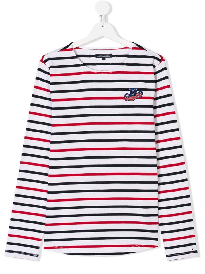 Tommy Hilfiger Junior Teen Long-sleeve Striped T-shirt - White