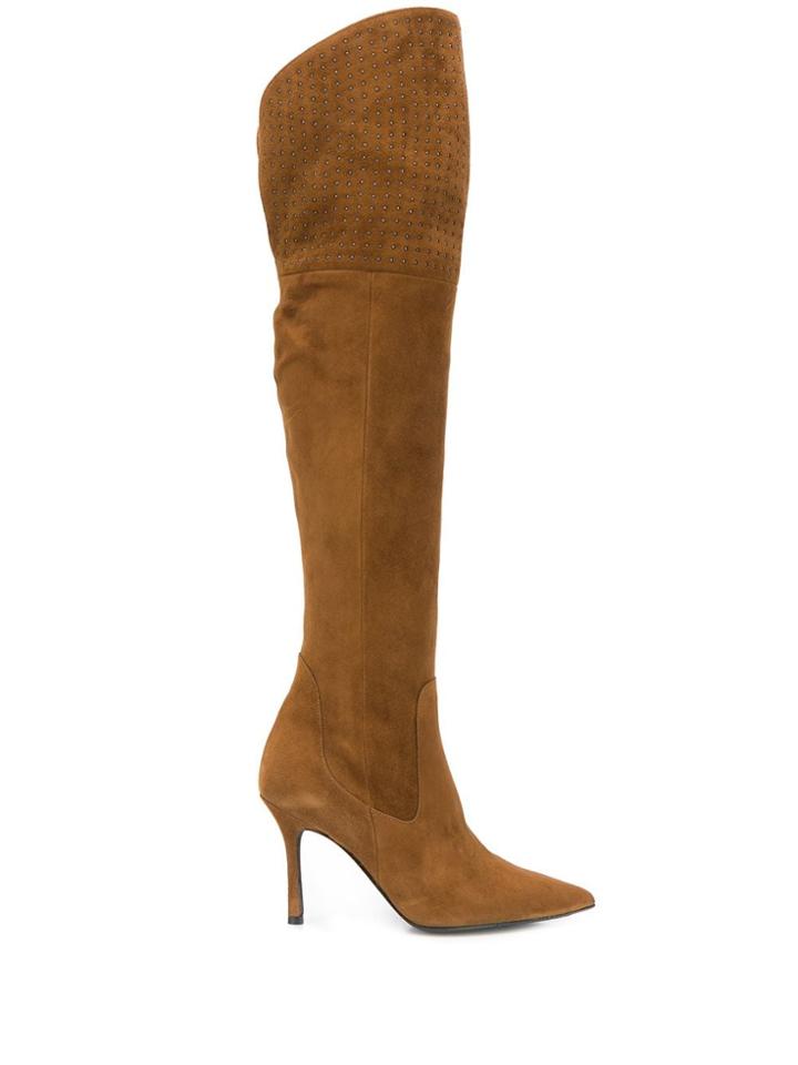 Marc Ellis Studded Thigh-high Boots - Brown