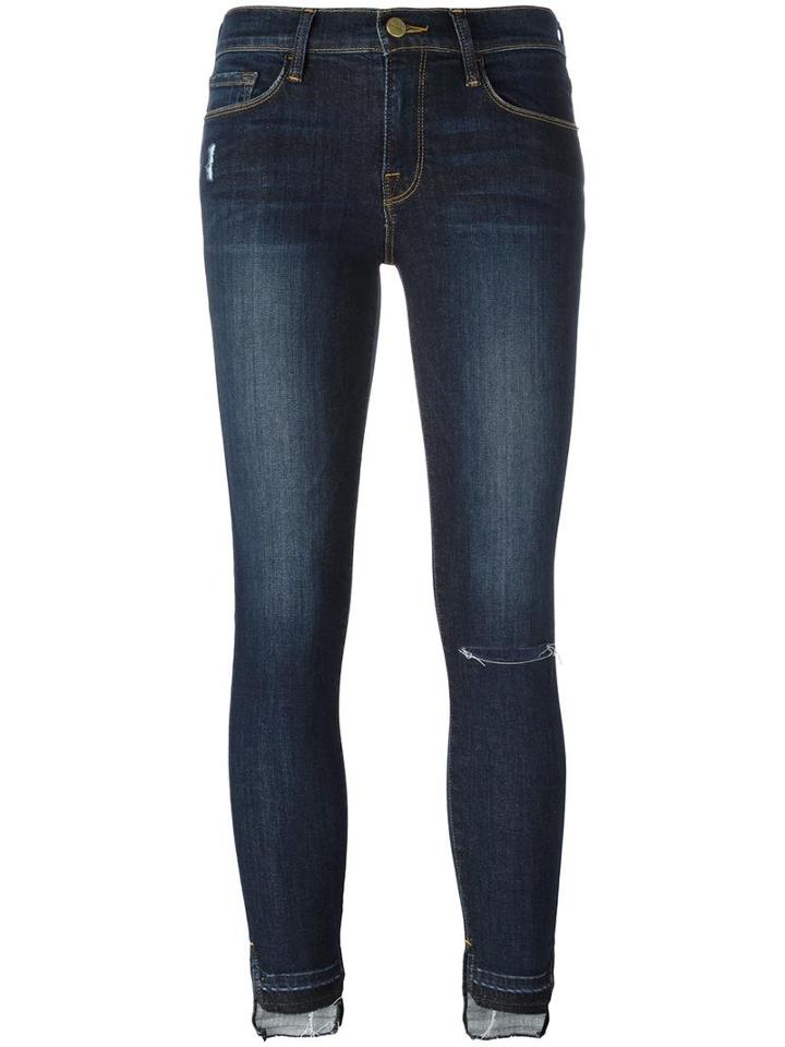 Frame Denim Skinny Jeans, Women's, Size: 28, Blue, Cotton/polyester/spandex/elastane/tencel