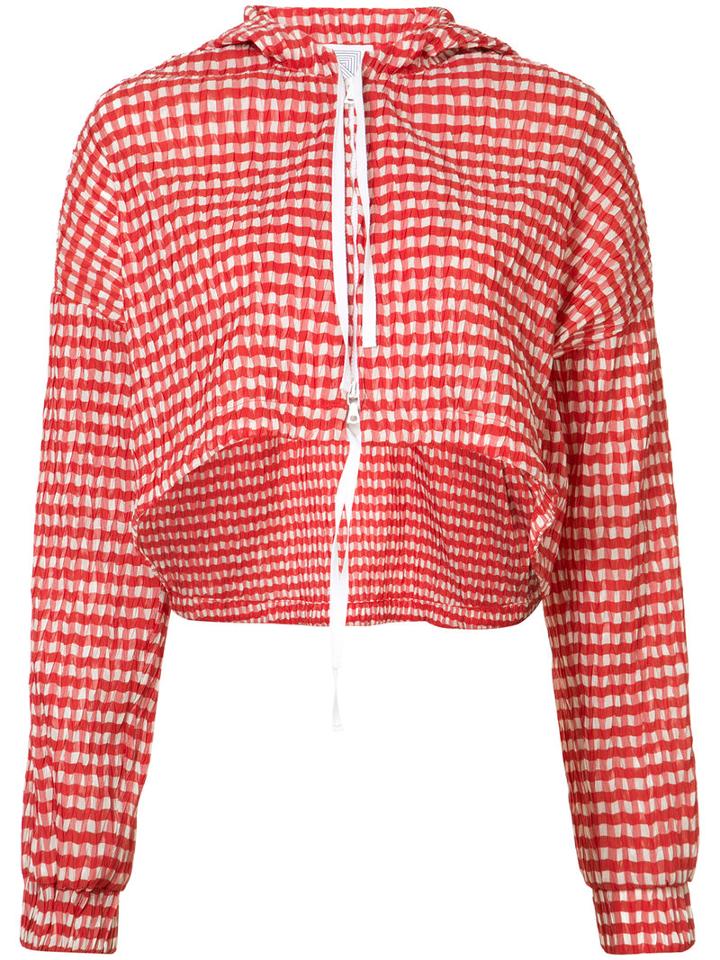 Rosie Assoulin - Check Cropped Jacket - Women - Cotton/polyamide/polyester - Xs, Red, Cotton/polyamide/polyester