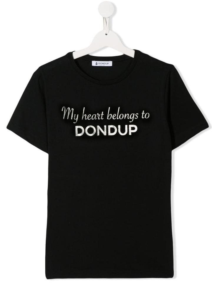 Dondup Kids Printed Crew Neck T-shirt - Black