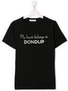 Dondup Kids Printed Crew Neck T-shirt - Black