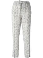 Etro Printed Silk Trousers, Women's, Size: 44, White, Silk