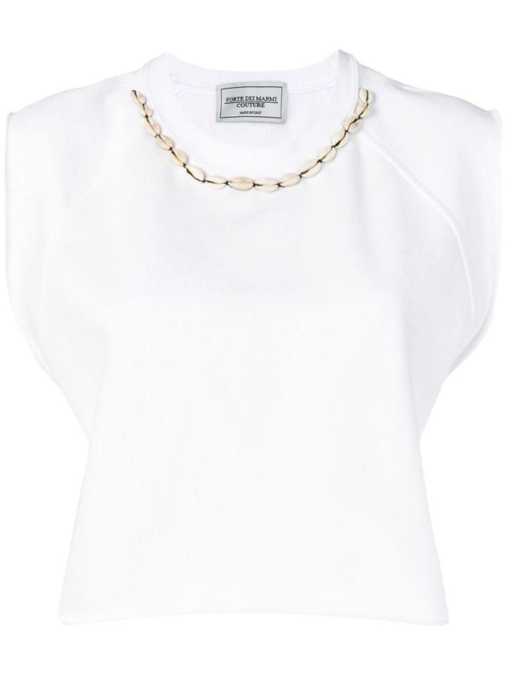 Forte Dei Marmi Couture Cropped Sleeveless T-shirt - White