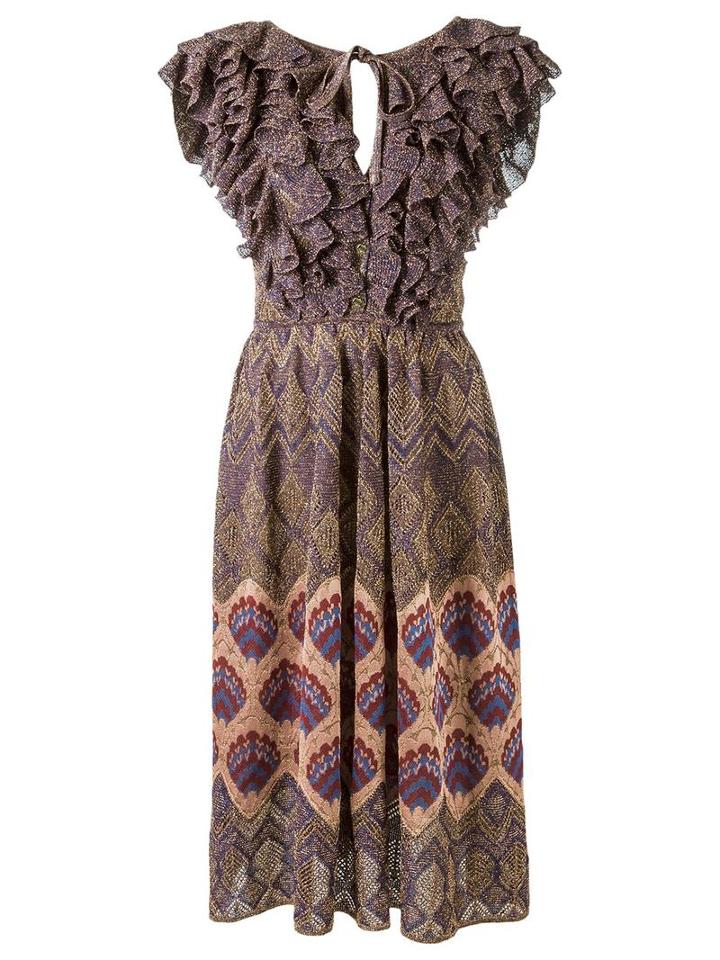Gig Ruffled Knit Dress, Size: P, Purple, Lurex/polyamide/viscose