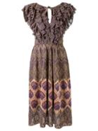 Gig Ruffled Knit Dress, Size: P, Purple, Lurex/polyamide/viscose