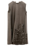Maison Rabih Kayrouz Ruffled Dress, Women's, Size: 38, Grey, Cashmere/wool