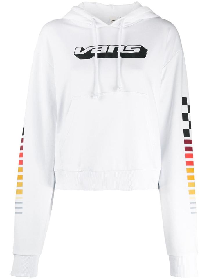 Vans Logo Drawstring Hoodie - White