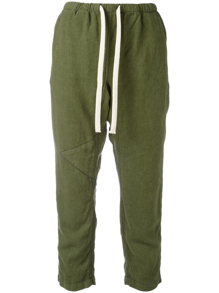 Freecity Cropped Drawstring Trousers, Women's, Size: Small, Green, Hemp/tencel