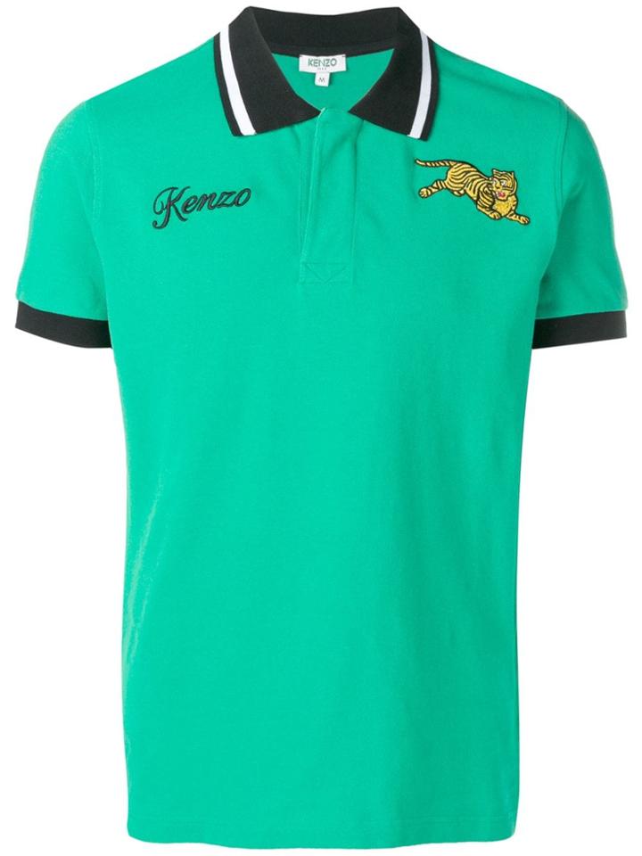 Kenzo Embroidered Logo Polo T-shirt - Green
