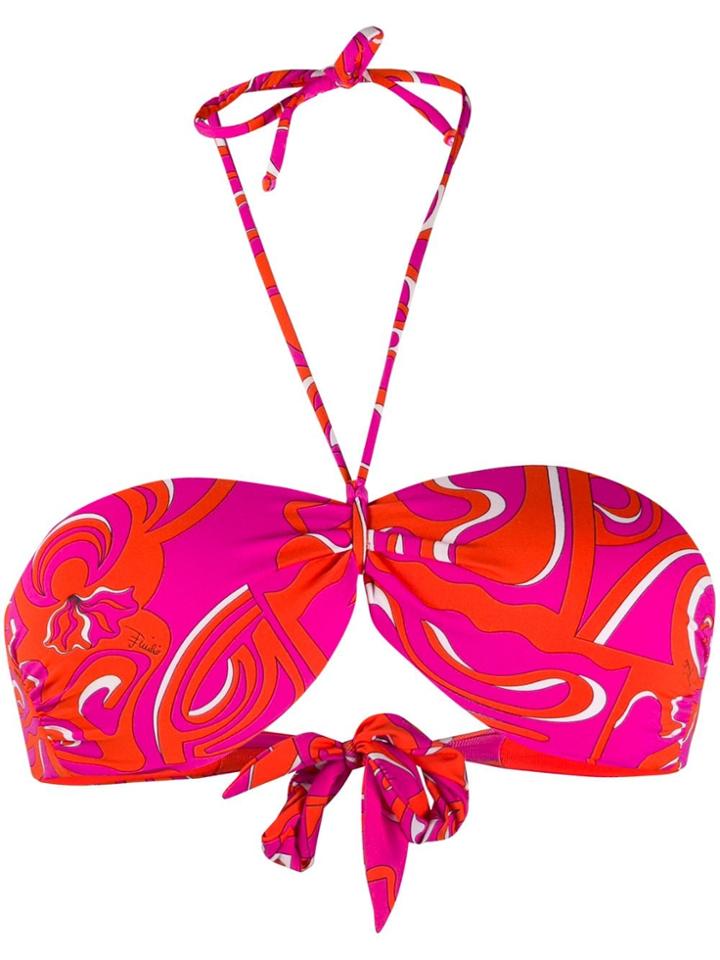 Emilio Pucci Printed Bikini Top - Orange