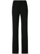 Armani Collezioni - Straight Trousers - Women - Silk/polyester/acetate - 40, Black, Silk/polyester/acetate