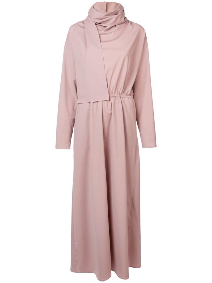 Rosie Assoulin Scarf Neck Maxi Dress - Nude & Neutrals