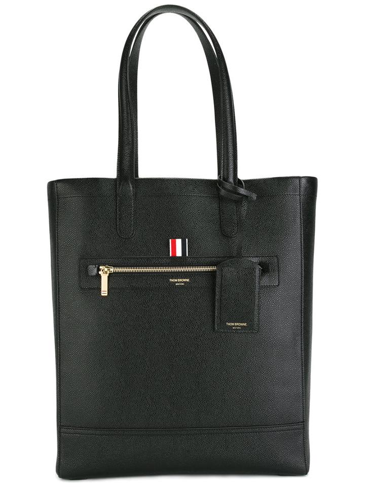 Thom Browne - Front Zip Shopping Bag - Men - Leather - One Size, Black, Leather