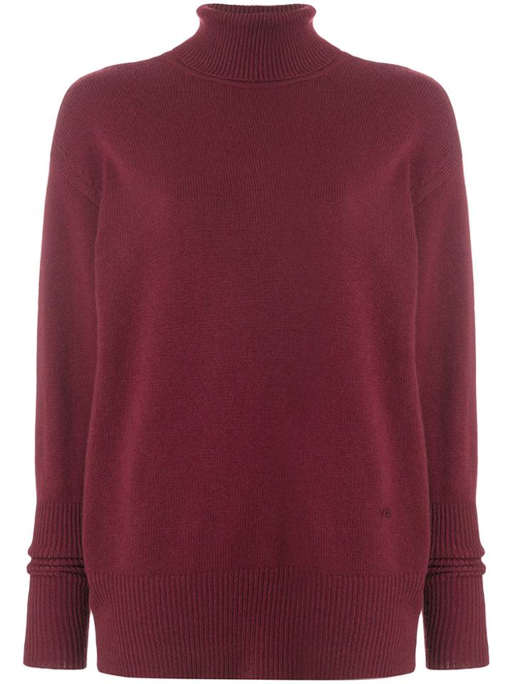 Victoria Beckham Oversized Roll Neck Jumper - Red