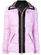 Versace Logo Zipped Padded Jacket - Pink & Purple