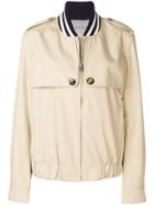Jw Anderson Ribbed Collar Lined Cotton Blouson - Neutrals