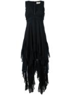Alice+olivia - Asymmetric Pointy Dress - Women - Silk/spandex/elastane - 4, Women's, Black, Silk/spandex/elastane