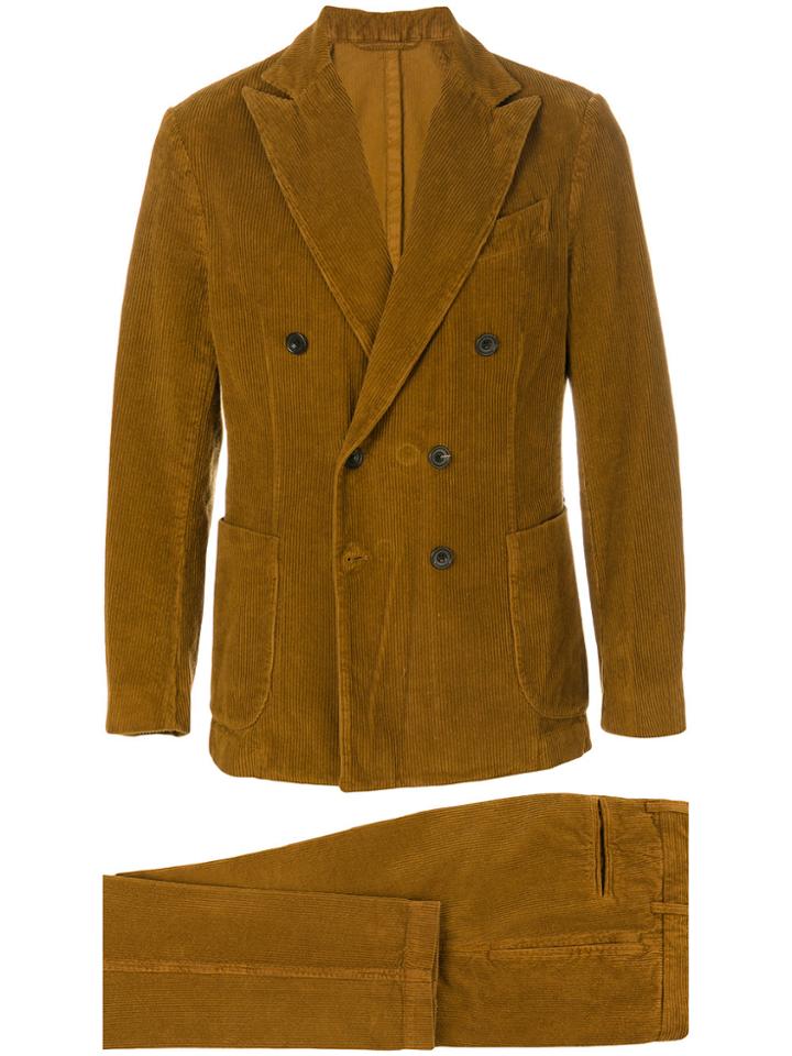 Doppiaa Two-piece Corduroy Suit - Brown