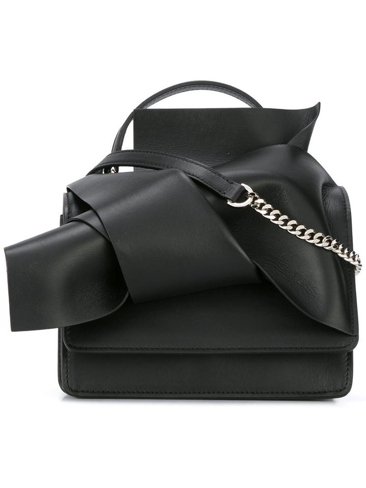 No21 Knotted Shoulder Bag, Women's, Black, Calf Leather