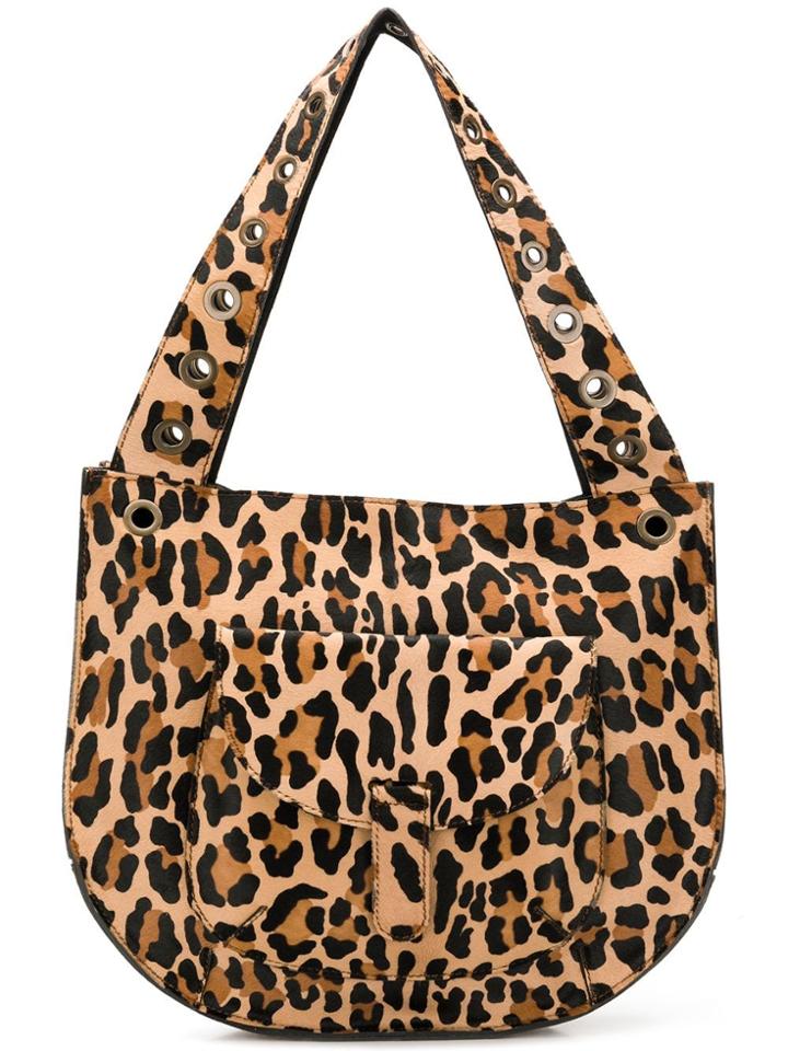 P.a.r.o.s.h. Leopard Large Shoulder Bag - Brown