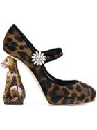 Dolce & Gabbana Mary Jane Tiger Heel Pumps - Multicolour