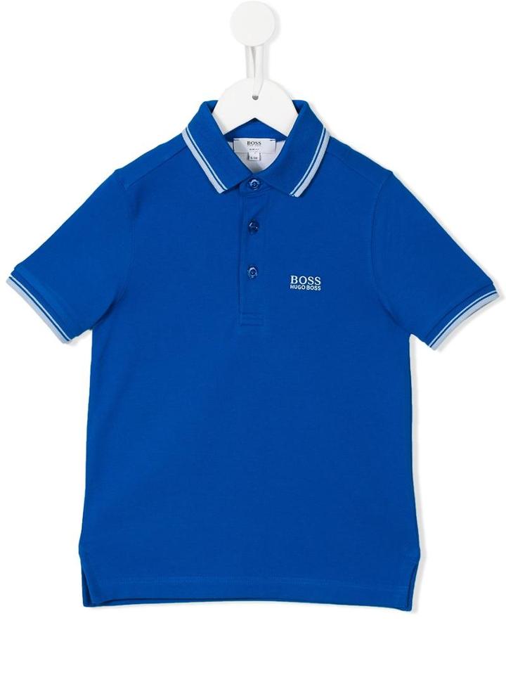 Boss Kids Embroidered Logo Polo Shirt, Size: 8 Yrs, Blue
