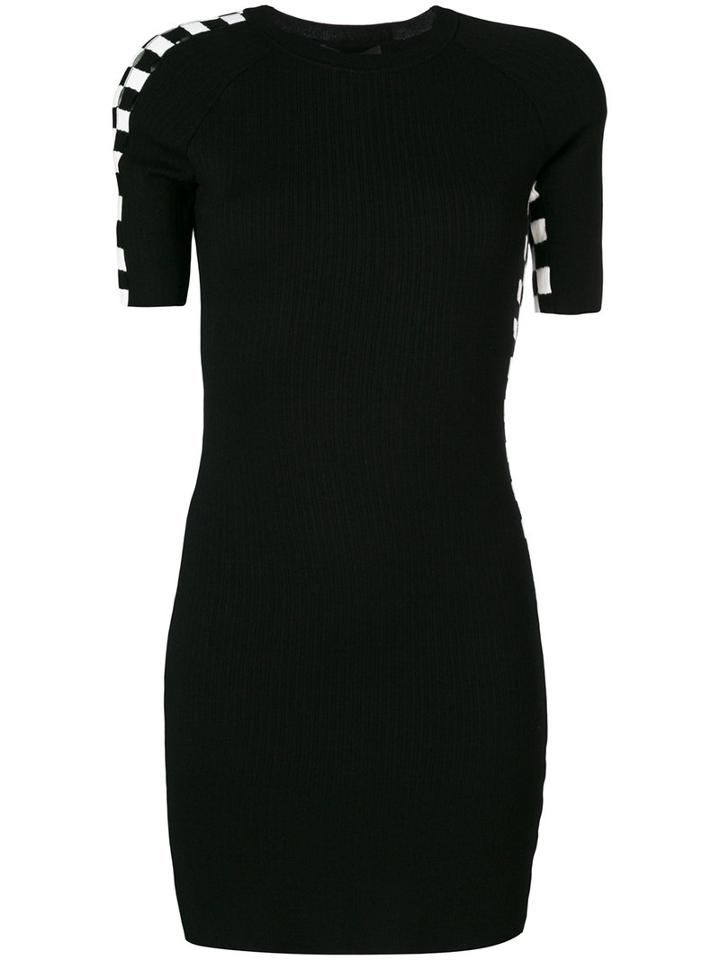 Alexander Wang - Check Panel Mini Dress - Women - Polyester/viscose - M, Black, Polyester/viscose