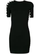 Alexander Wang - Check Panel Mini Dress - Women - Polyester/viscose - M, Black, Polyester/viscose