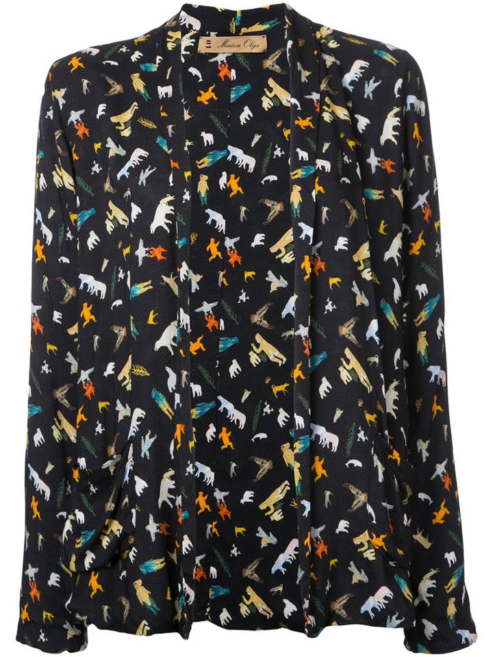 Maison Olga - 'kenny' Blazer - Women - Viscose - 2, Women's, Black, Viscose