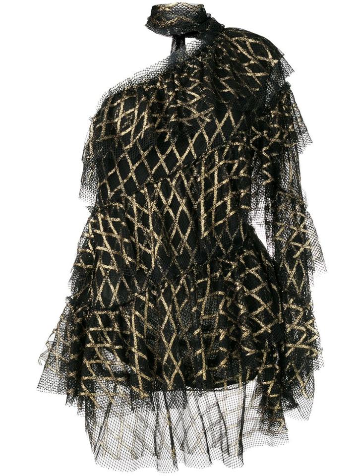 Philosophy Di Lorenzo Serafini Off-the-shoulder Tulle Dress - Black