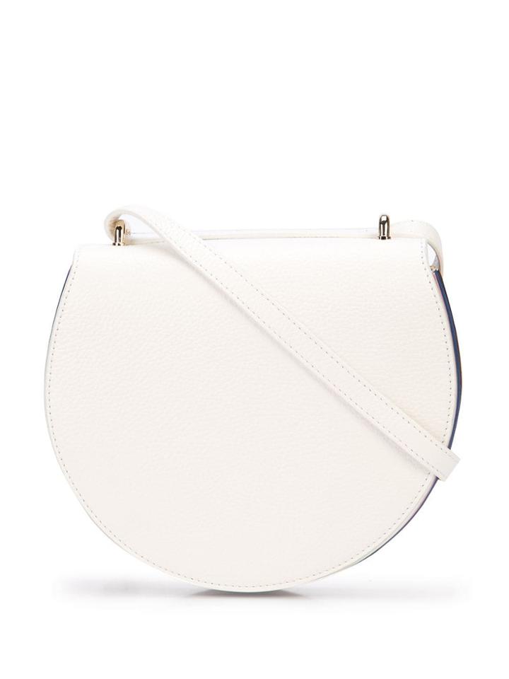 Sara Battaglia Foldover Top Shoulder Bag - White