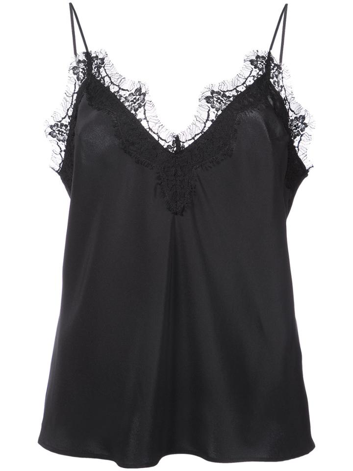 Fleur Du Mal Lace Trim Cami Top - Black