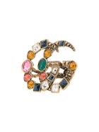 Gucci Gg Crystal Embellished Ring - Multicolour