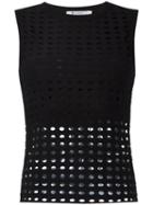 T By Alexander Wang Circular Hole Top, Women's, Size: Small, Black, Polyester/rayon/spandex/elastane