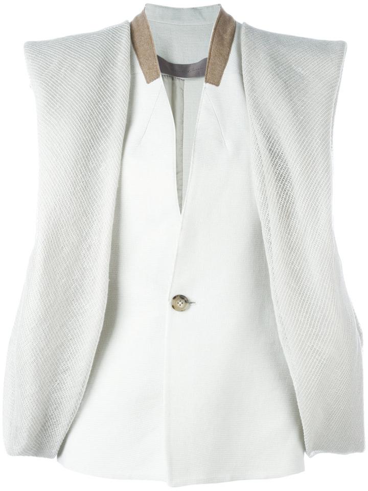 Rick Owens Wreathed Jacket, Women's, Size: 42, Nude/neutrals, Linen/flax/cupro
