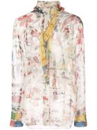 Oscar De La Renta Chinese Print Shirt - Neutrals