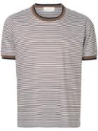 Cerruti 1881 Striped Contrast-trim T-shirt - Brown