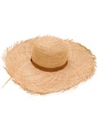 Inverni - Contrast Band Hat - Women - Straw - One Size, Women's, Nude/neutrals, Straw