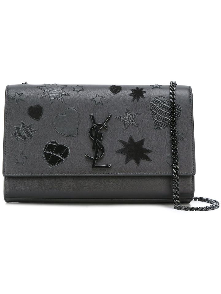 Saint Laurent Medium Monogram Satchel, Women's, Black, Leather