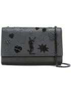 Saint Laurent Medium Monogram Satchel, Women's, Black, Leather