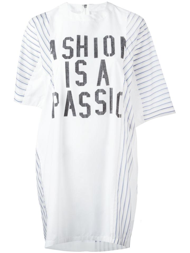 Sacai Statement Print T-shirt Dress - White
