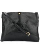 Il Bisonte Embossed Logo Front Shoulder Bag - Black