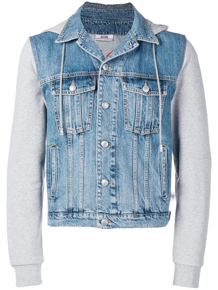 Gcds Jersey Mesh Denim Jacket - Blue