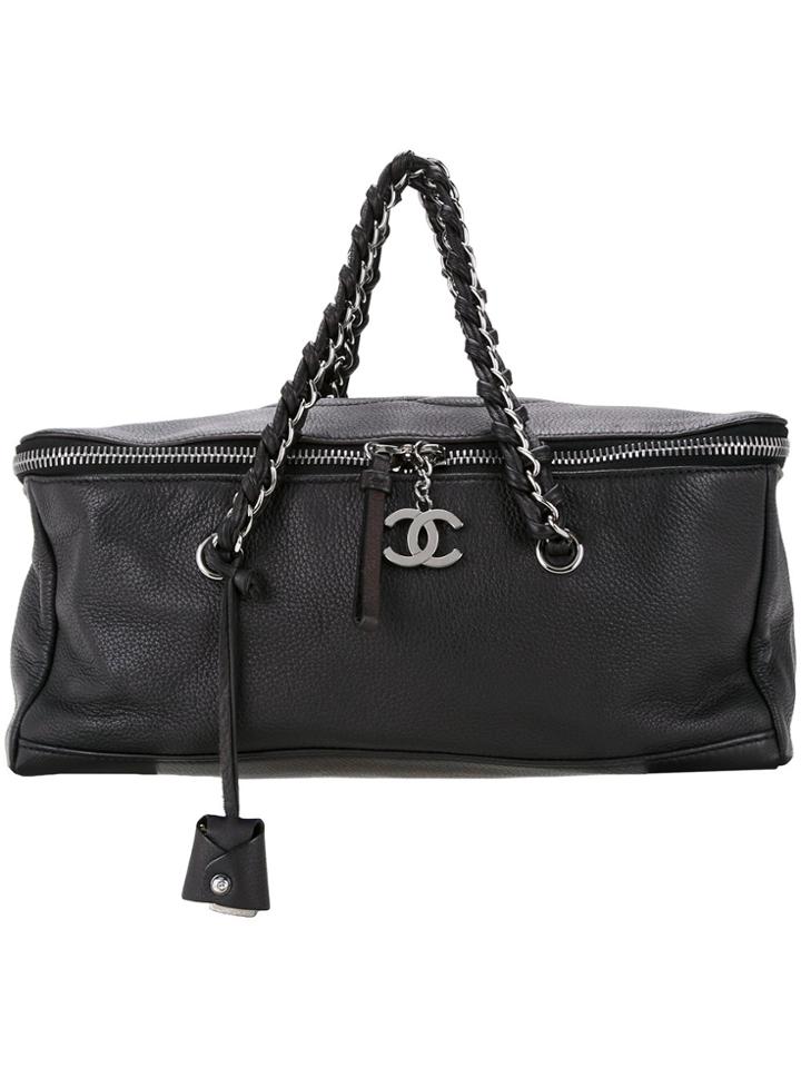 Chanel Vintage Cc Logos Chain Hand Bag - Black