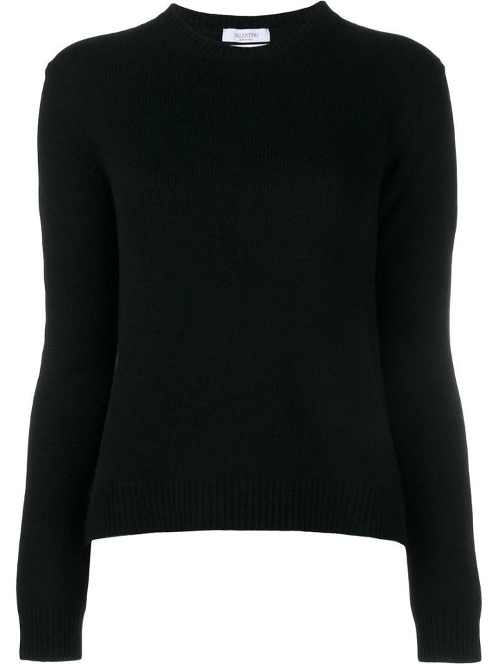 Valentino Crew Neck Jumper, Women's, Size: Large, Black, Cashmere