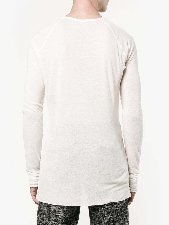 Haider Ackermann Long Sleeved T-shirt, Men's, Size: Large, White, Rayon/cotton/nylon
