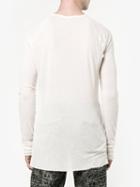 Haider Ackermann Long Sleeved T-shirt, Men's, Size: Large, White, Rayon/cotton/nylon
