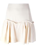 Chloé Pleated Hem A-line Skirt, Women's, Size: 34, Nude/neutrals, Acetate/viscose/silk