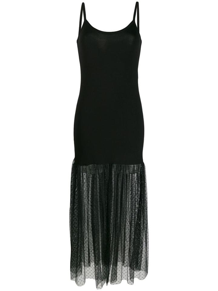 D.exterior Tulle Panel Dress - Black